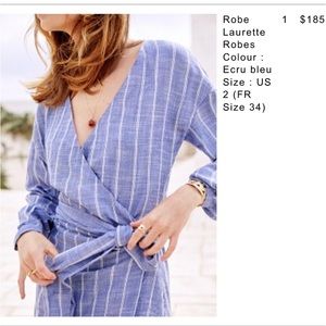 Sézane Laurette wrap dress size 34 NWOT